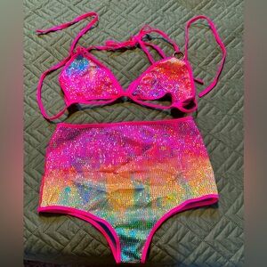 Sparkly Suit aka “RAVE WEAR” costume or swimwear, worn one time. Like new!